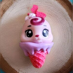 PVC Figure Toy Pink Bear in Ice Cream Cone ZURU Mini Brand Girl Teddy Purple